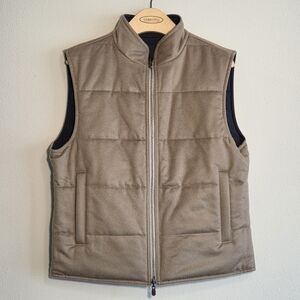 J. Hilburn Men's Quilted Reversible Cashmere Vest Sz 40S Old Money Preppy Classy